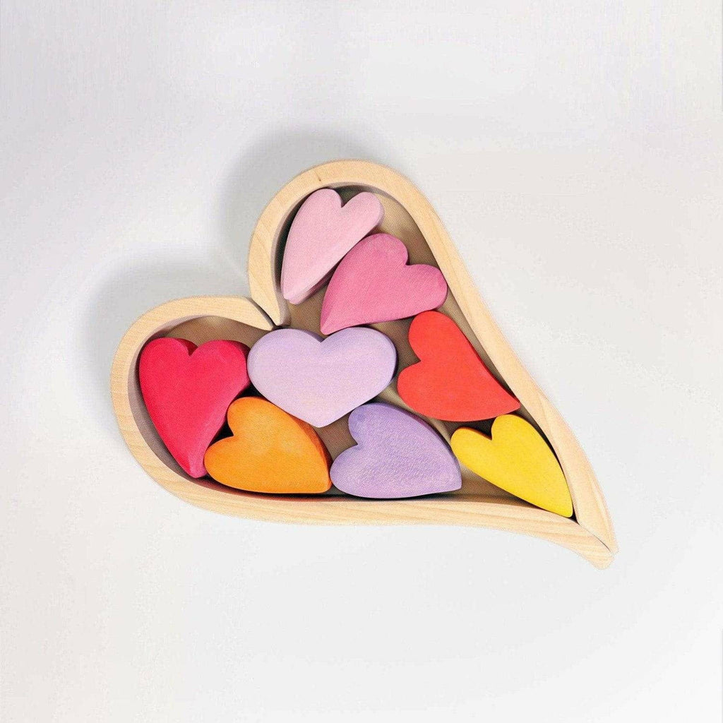 Grimm's Building Set Red Hearts - Wooden Love Blocks – The Natural