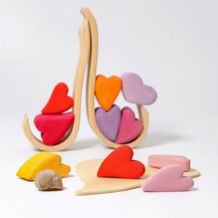 Grimm's Building Set Red Hearts Wooden Toys Grimm's   