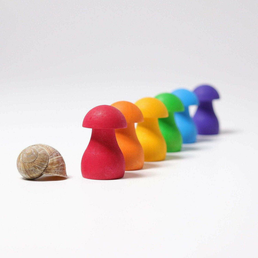 Grimm's Rainbow Mushrooms Wooden Toys Grimm's   