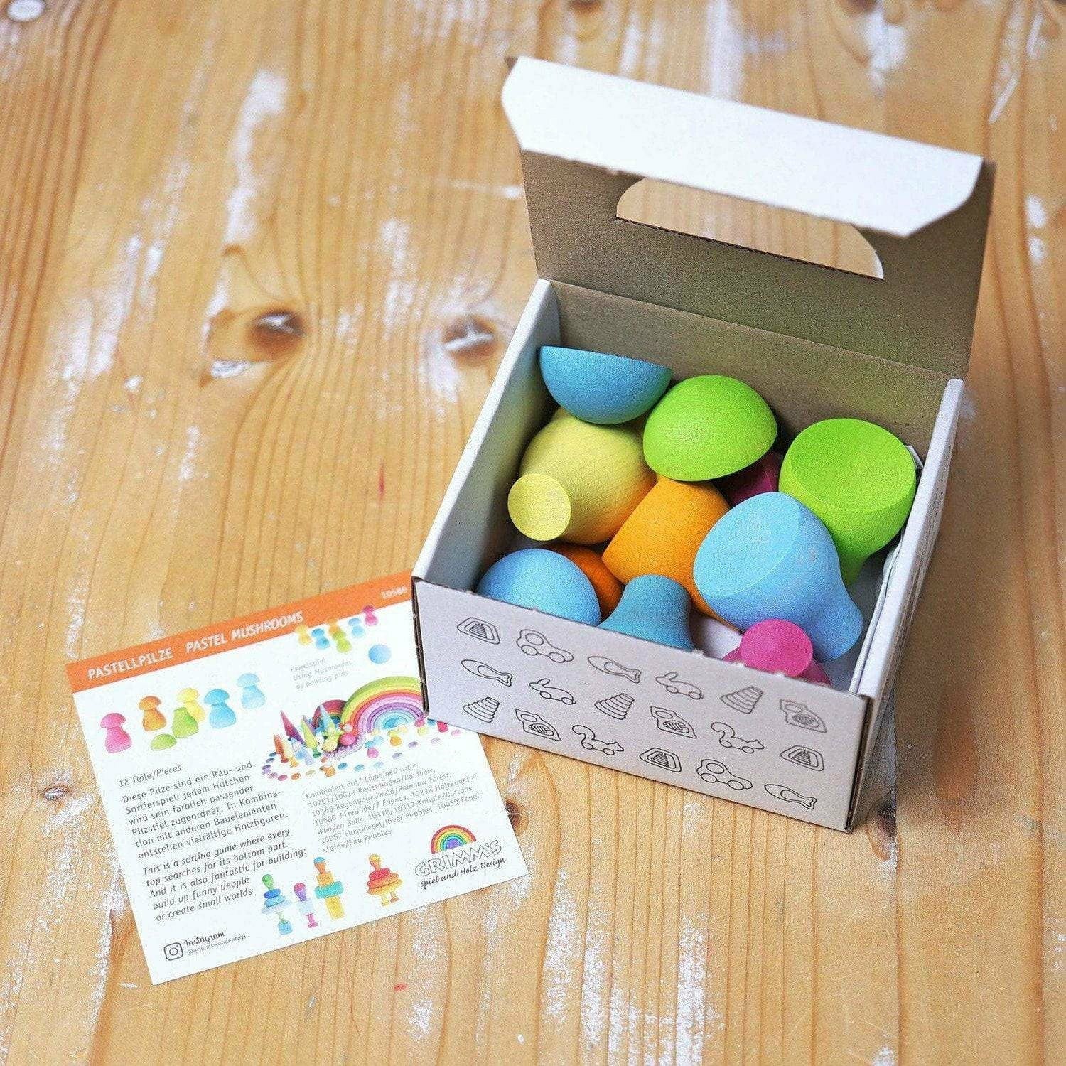 Grimm's Pastel Wooden Mushrooms - The Natural Baby Co – The