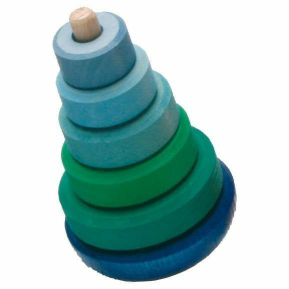 Grimm's Wobbly Stacking Tower- Blue Wooden Toys Grimm's   