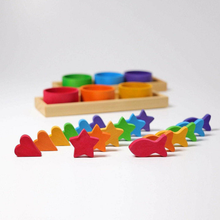 Grimm's Rainbow Bowls Sorting Game Wooden Toys Grimm's   