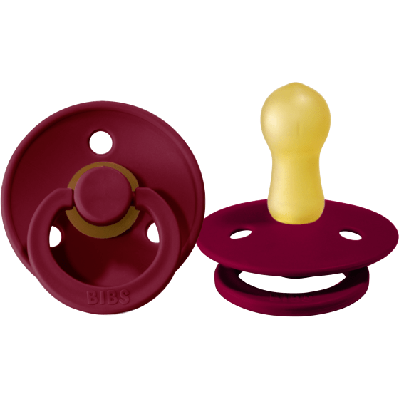 BIBS USA- Natural Rubber Pacifier 2 Pack - Ruby Pacifiers and Teething BIBS USA Size 1  