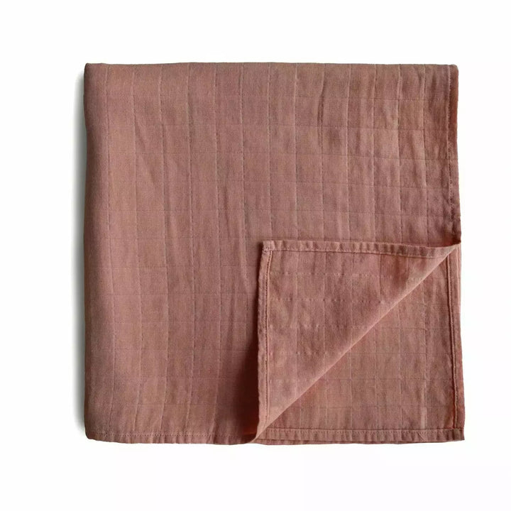 Mushie Muslin Swaddle Blanket Swaddles & Blankets Mushie Cedar  