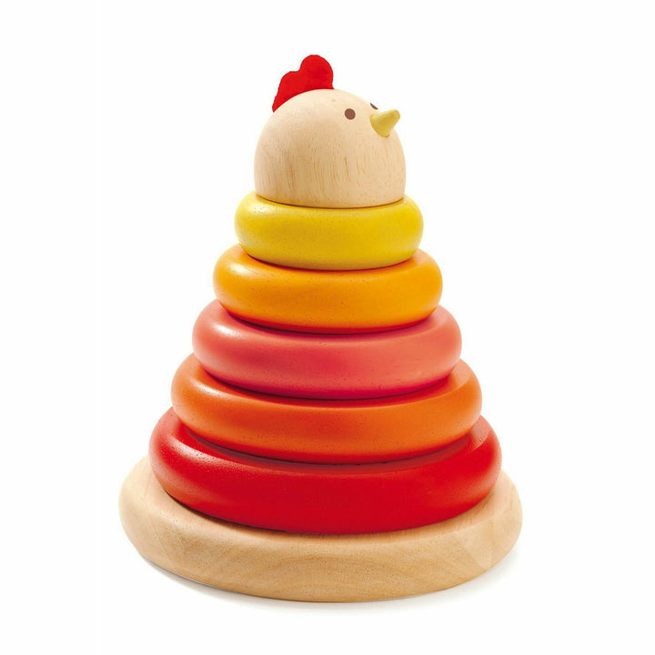 Djeco Cachempil Hen Wooden Stack Rings Puzzles & Mazes Djeco Red  