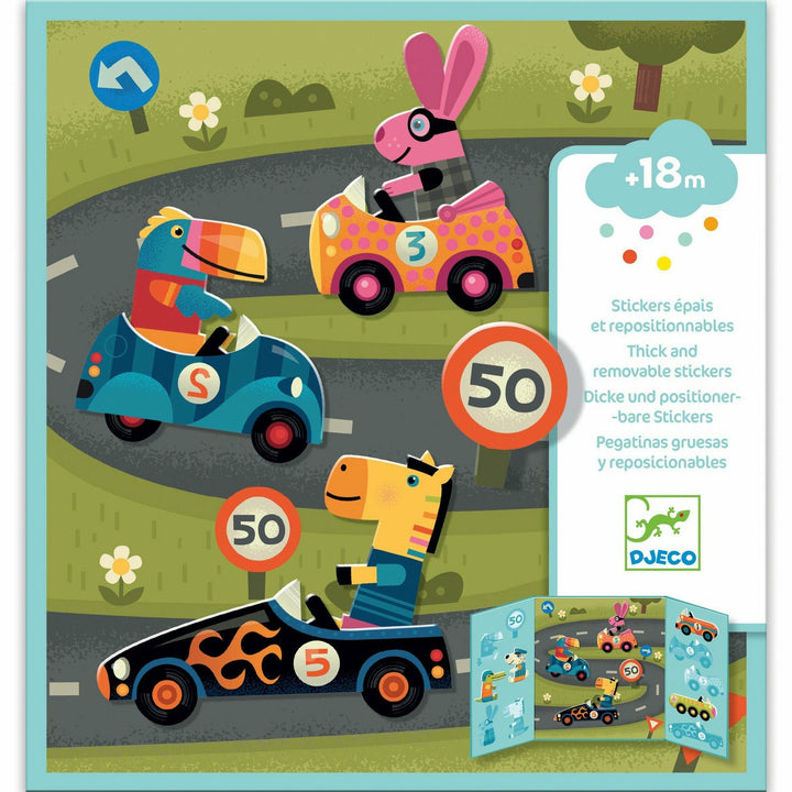 Djeco Cars Toddler Repositionable Sticker Stories Activity Toddler And Pretend Play Djeco   