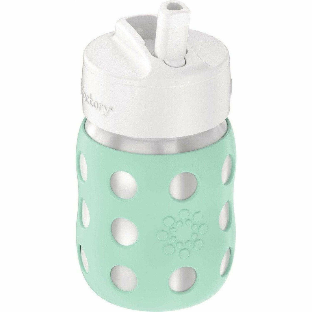 Lifefactory 8oz Stainless Steel Baby Bottle with Pivot Straw Cap Bottles & Sippies Lifefactory Mint  