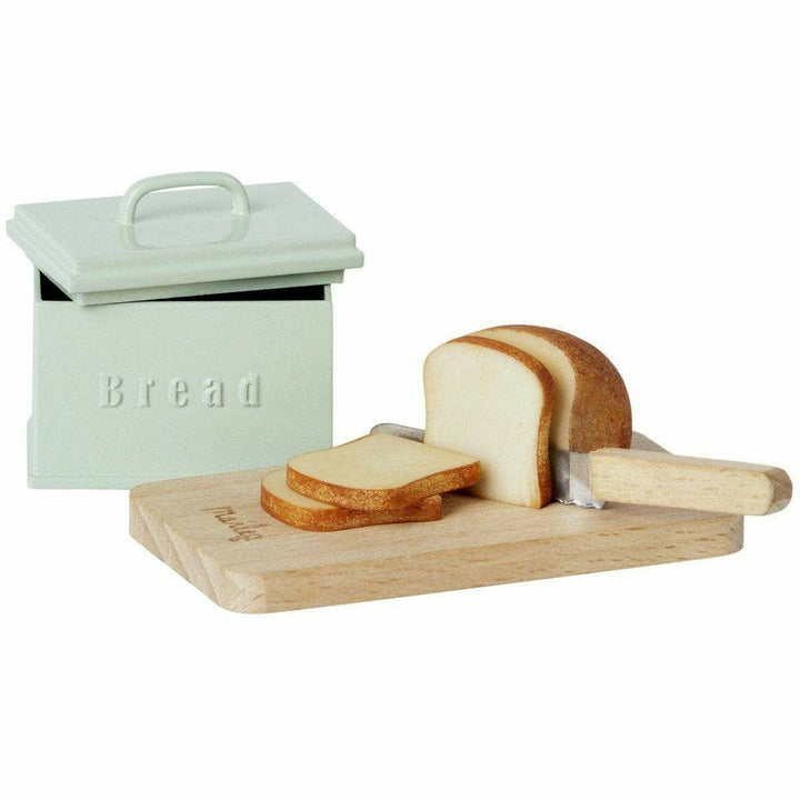 Maileg Miniature Bread Box with Cutting Board and Knife Dollhouses and Access. Maileg   