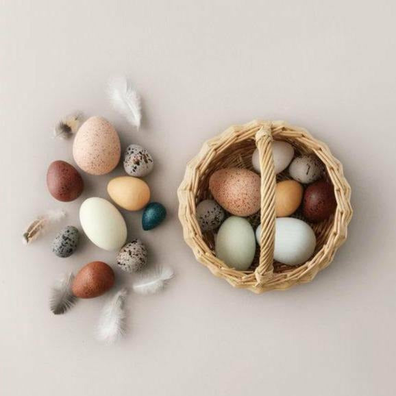 Moon Picnic - A Dozen Bird Eggs Basket Wooden Toys Moon Picnic   