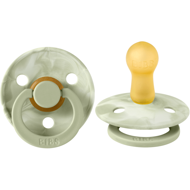 BIBS USA- Natural Rubber Pacifier 2 Pack - TIE-DYE  Sage / Ivory Pacifiers and Teething BIBS USA   