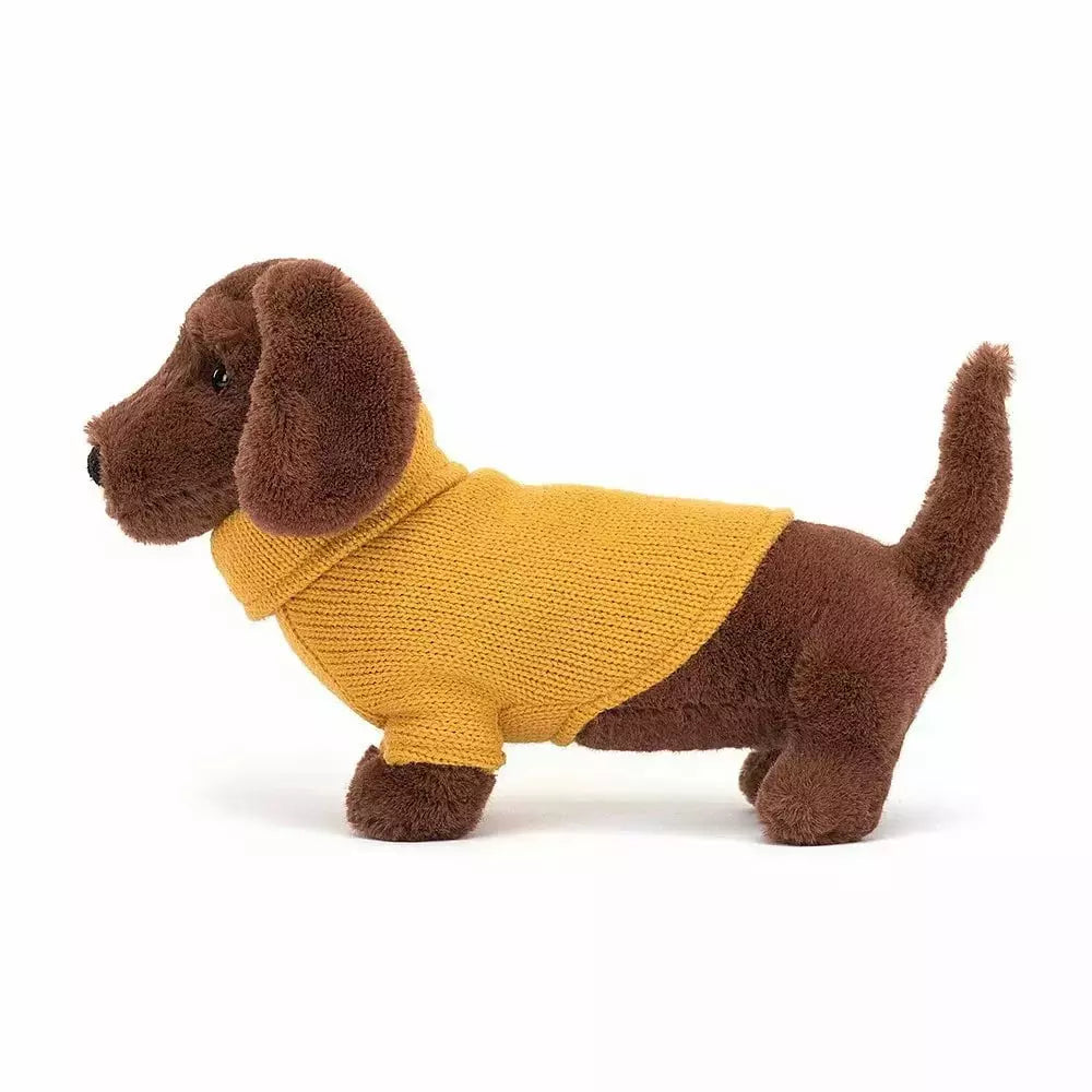Jellycat Sweater Sausage Dog Yellow Dogs & Puppies Jellycat   