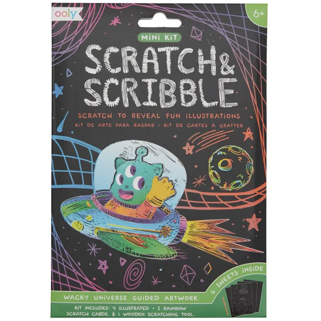 Ooly Mini Scratch & Scribble Art Kit- Wacky Universe Art Kit Ooly   