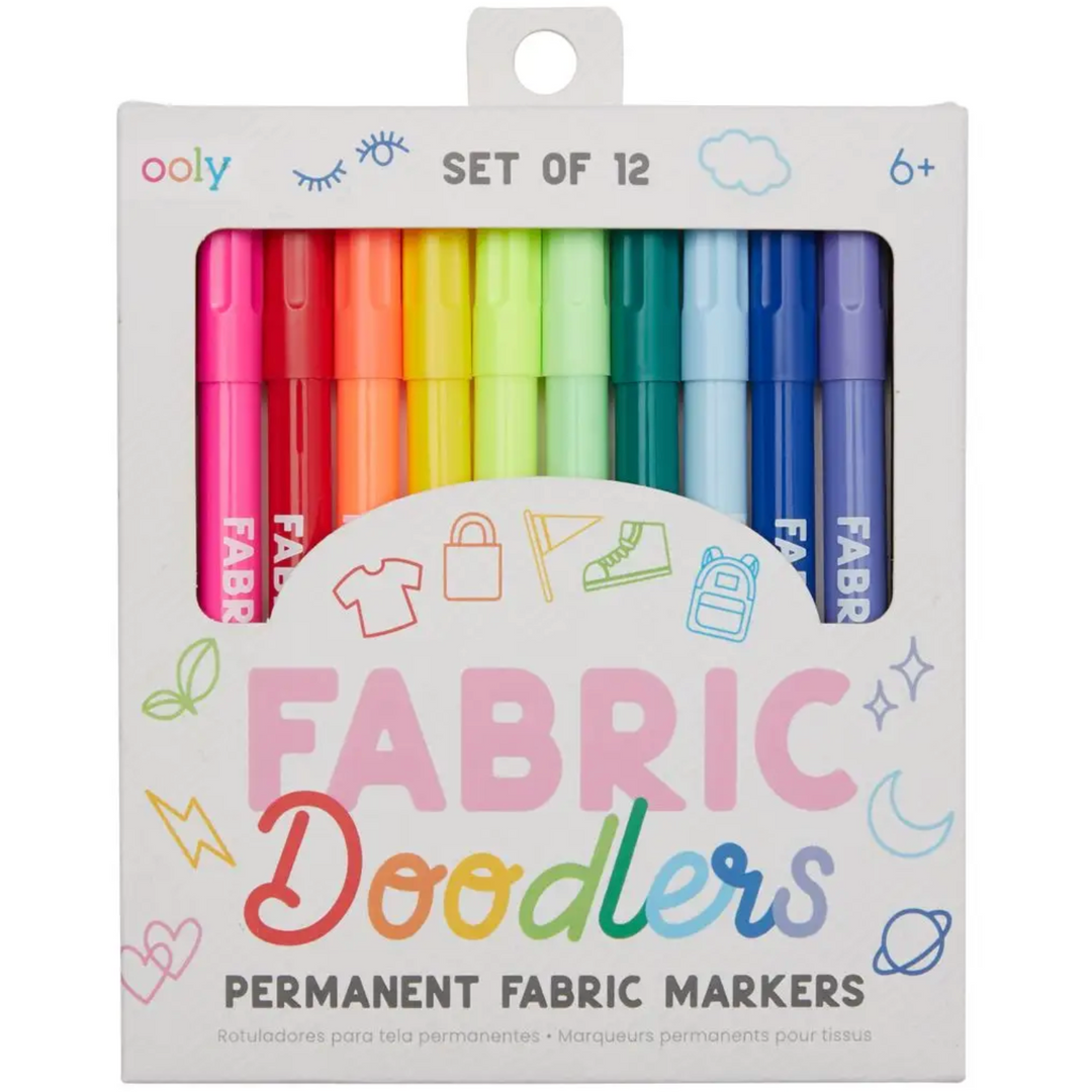Ooly Fabric Doodlers Markers- Set of 12 Markers Ooly   