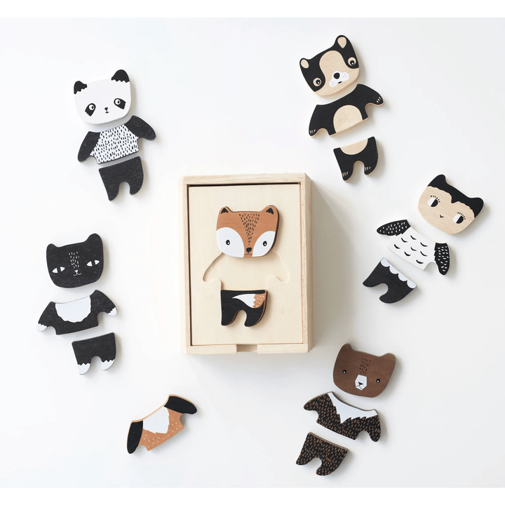 Wee Gallery Mix & Match Animal Tiles Puzzle and Educational Wee Gallery   