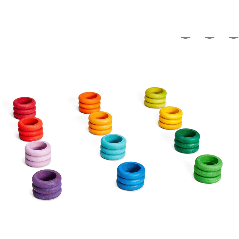 Grapat 36 Coloured Rings In 12 Colors Wooden Toys Grapat   