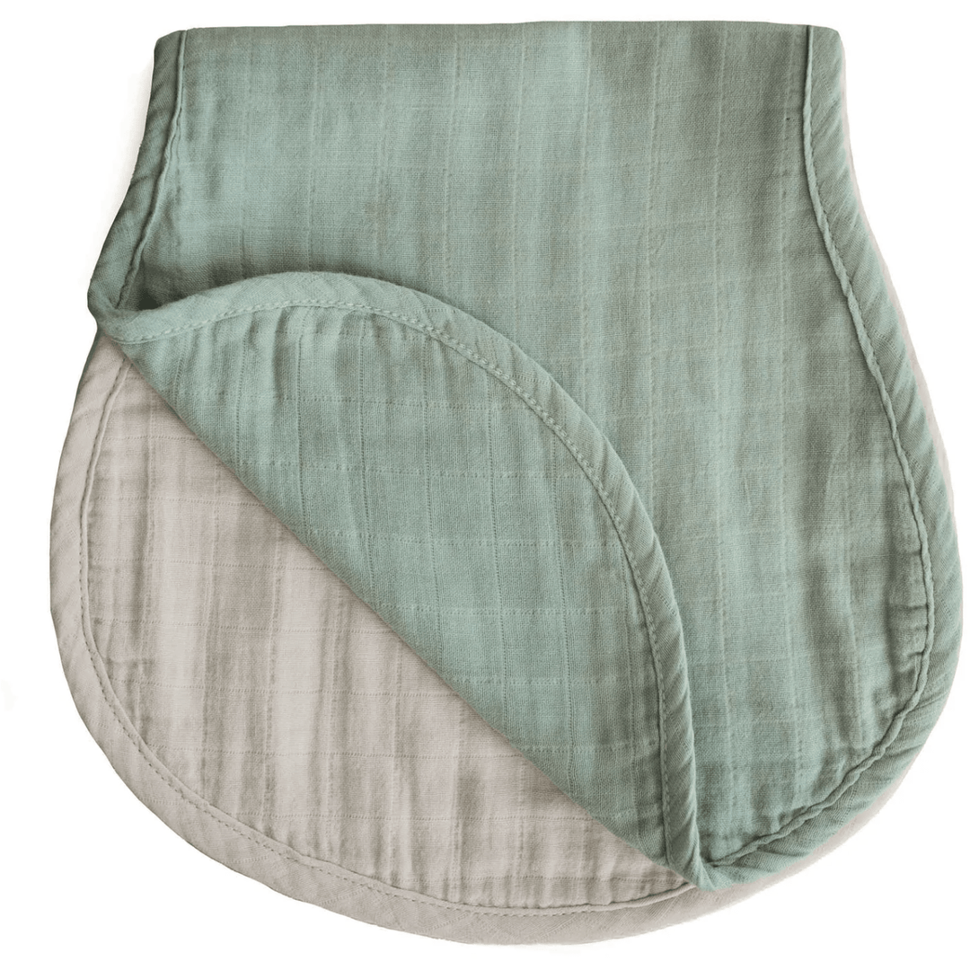 Mushie Muslin Burp Cloths Swaddles & Blankets Mushie Roman Green/Fog  