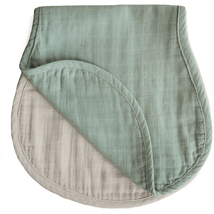 Mushie Muslin Burp Cloths Mealtime Mushie Roman Green/Fog