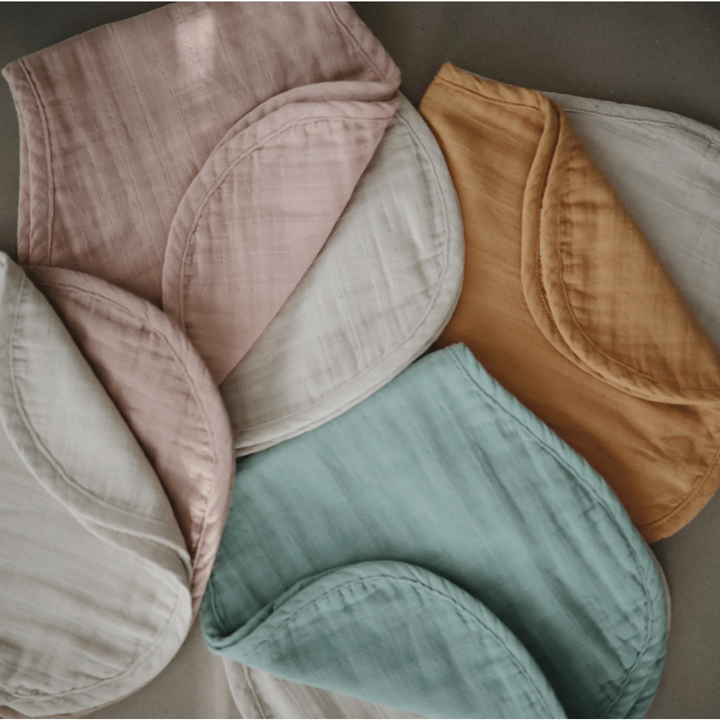 Mushie Muslin Burp Cloths Mealtime Mushie