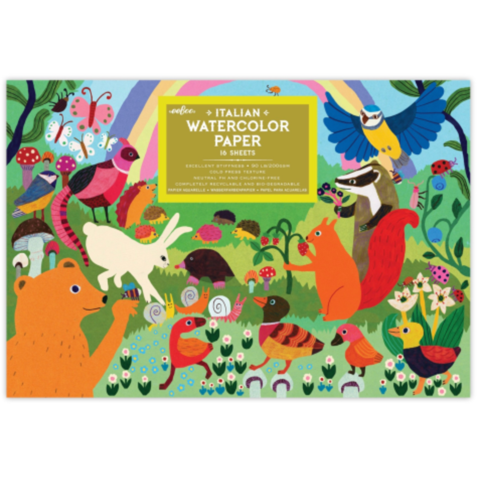 eeBoo Woodland Rainbow Watercolor Pad Paint eeBoo   