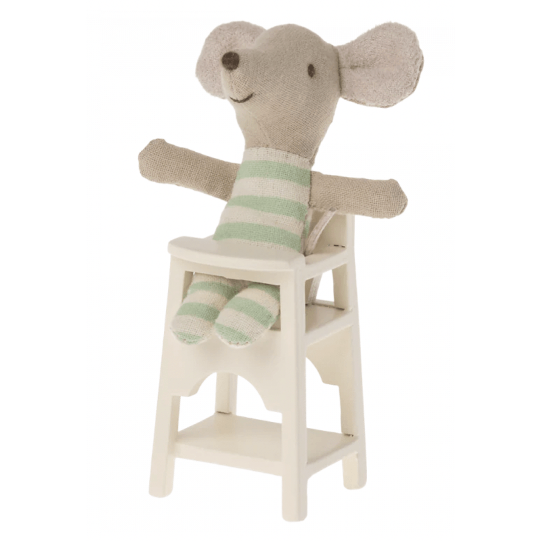 Maileg Mouse High Chair- Off White Dollhouses and Access. Maileg   