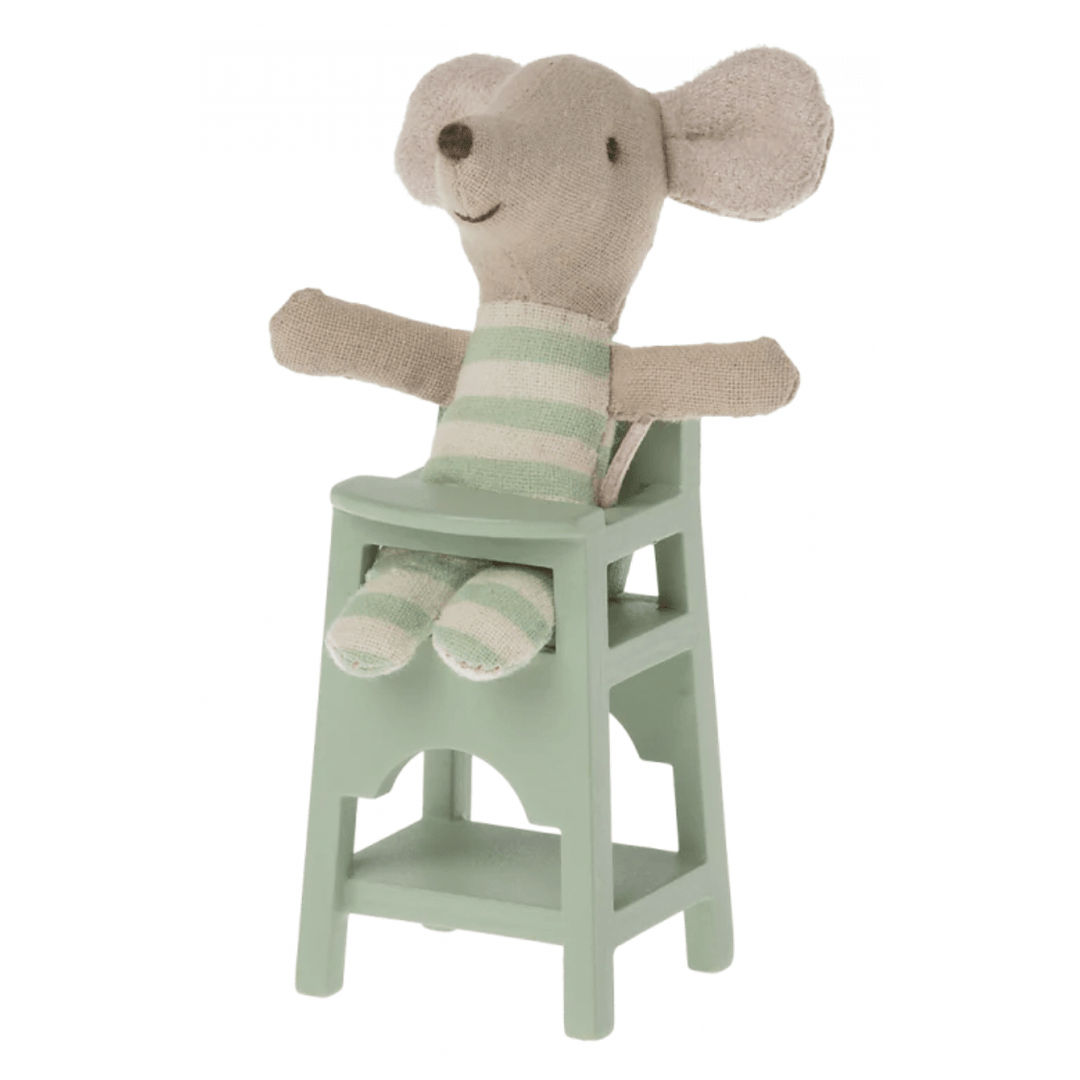 Maileg Mouse High Chair- Mint Mouse House furniture Maileg