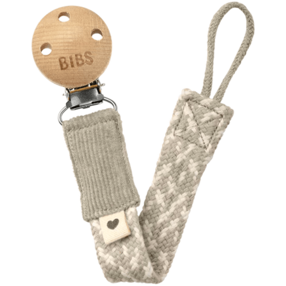 BIBS Braid Pacifier Clip Pacifier Clips & Holders BIBS USA Sand/Ivory  