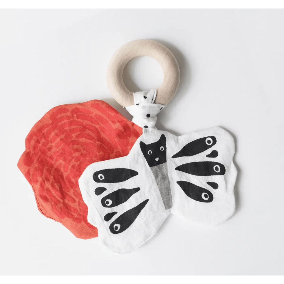 Wee Gallery Butterfly Teether Crinkle Toy Plush Toys Wee Gallery   