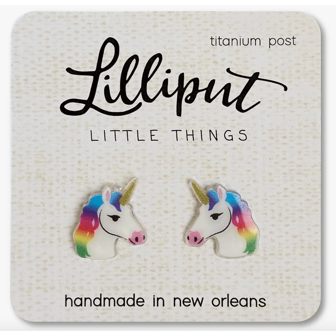 Lilliput Little Things Unicorn Earrings-White Apparel Accessories Lilliput Little Things   