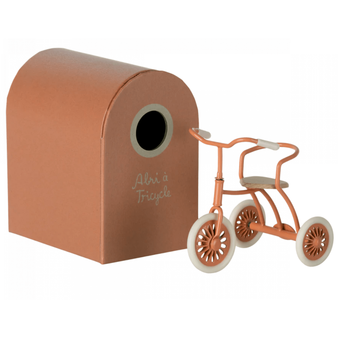 Maileg Abri A Tricycle, Mouse- Coral Dollhouses and Access. Maileg   