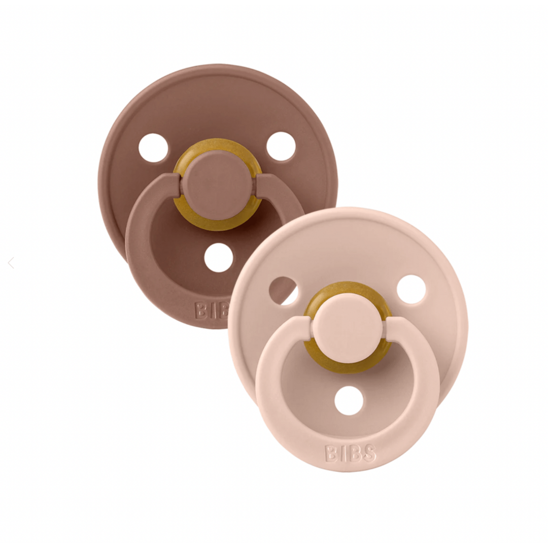 BIBS Natural Rubber Pacifier 2 Pack - Woodchuck/Blush Pacifiers and Teething BIBS USA   