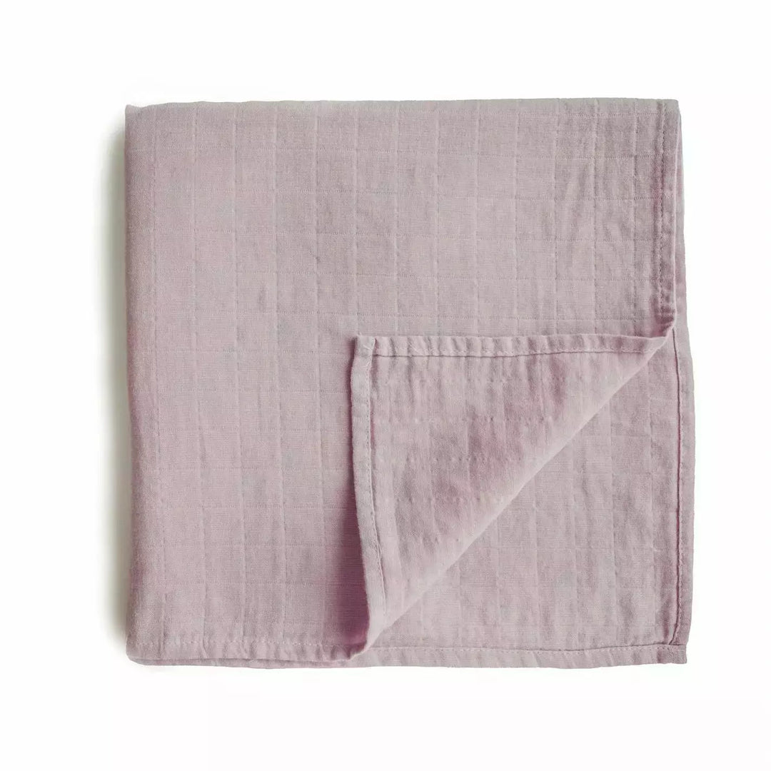 Mushie Muslin Swaddle Blanket Swaddles & Blankets Mushie Soft Mauve  