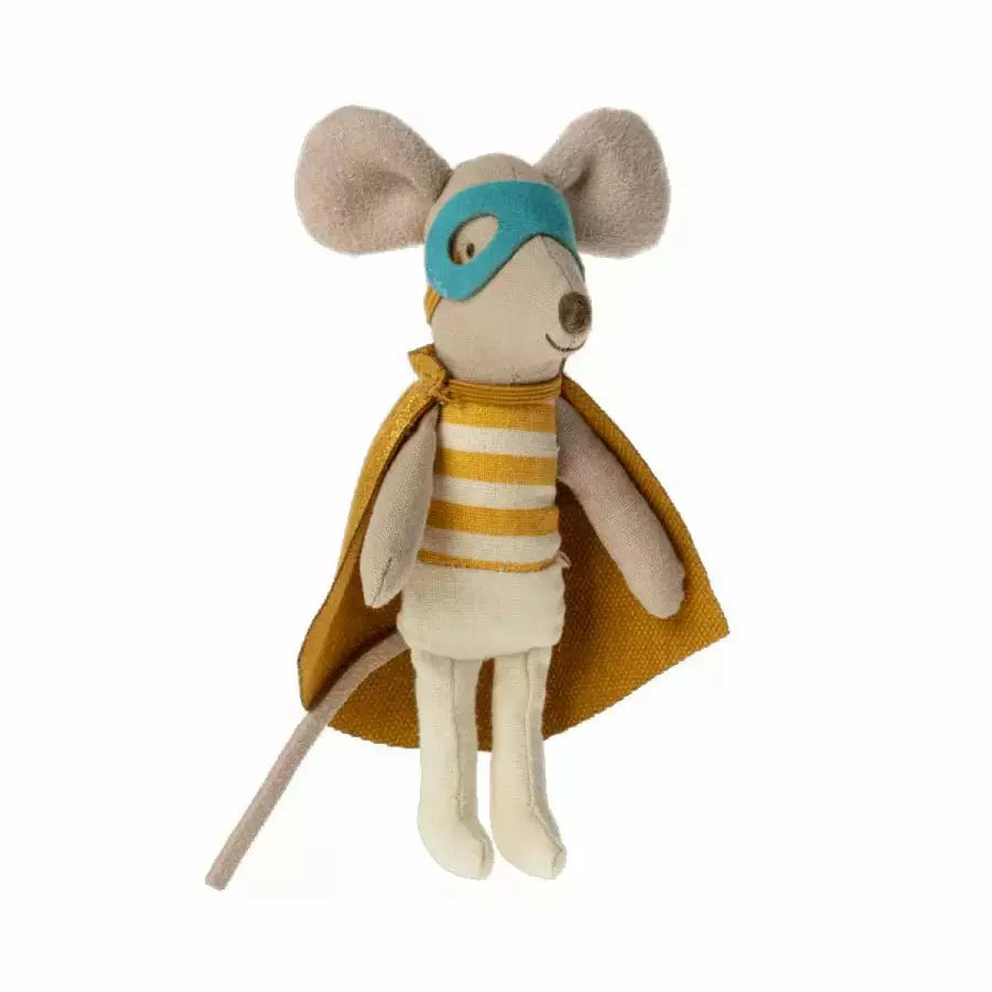 Maileg Super Hero Mouse, Little Brother in Matchbox Mice Maileg   