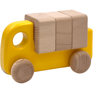 Bajo Car W/Blocks Vehicles Bajo Yellow  