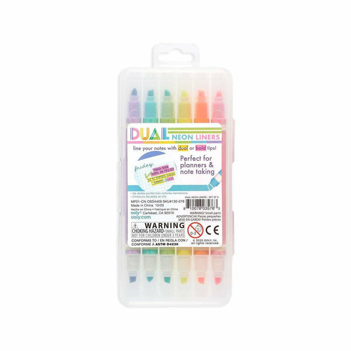Ooly Dual Liner Double-Ended Highlighters - Set of 6 Markers Ooly   