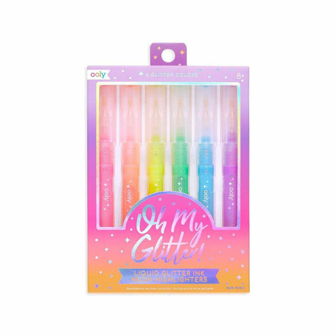 Ooly Oh my Glitter! Neon Highlighters- Set of 6 Markers Ooly   