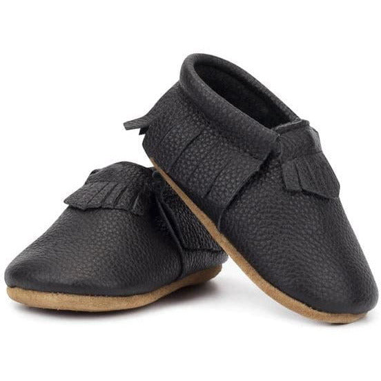 Zutano Leather Fringe Moccasins Footwear Zutano Black 6 Months 