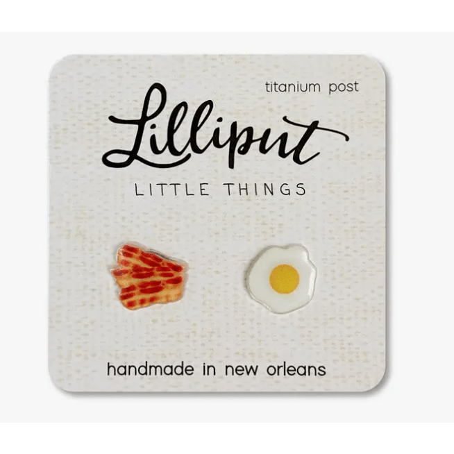 Lilliput Little Things Bacon and Eggs Earrings Apparel Accessories Lilliput Little Things   
