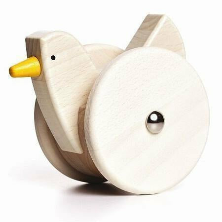 Bajo Wobbling Chicken Push/Pull Toy Wooden Toys Bajo Natural  