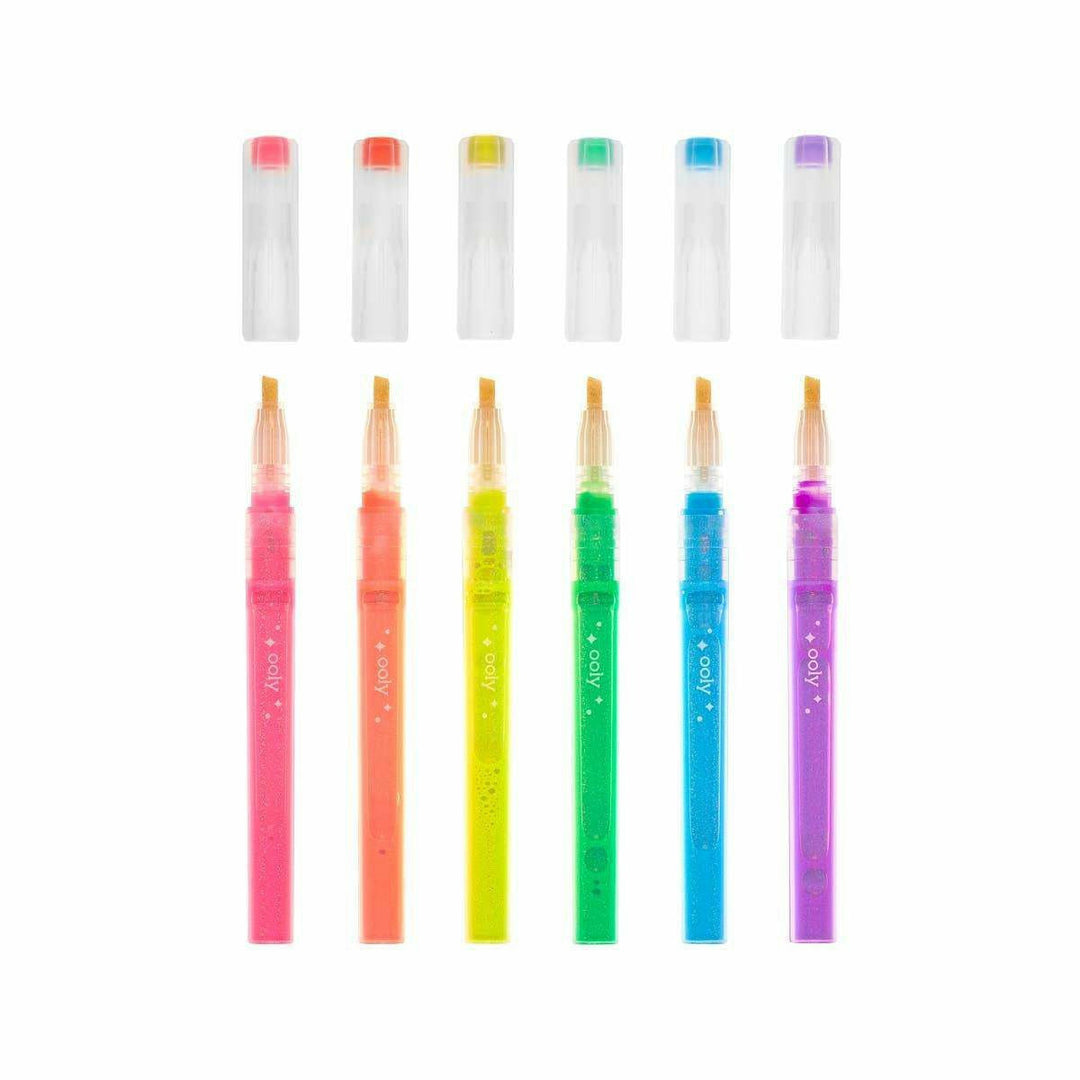 Ooly Oh my Glitter! Neon Highlighters- Set of 6 Markers Ooly   