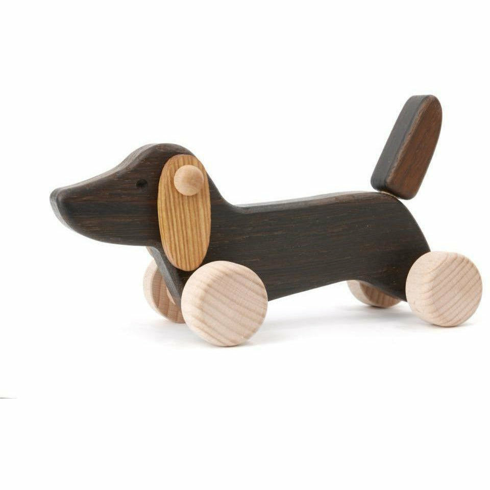 Bajo Wooden Dachshund Puppy Wooden Toys Bajo Black Oak  