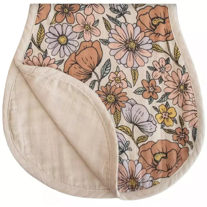 Mushie Muslin Burp Cloths Mealtime Mushie Retro Flowers/Fog