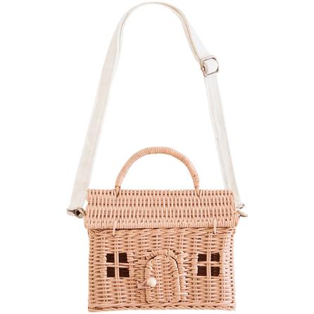 Olli Ella Rattan Casa Bag-Rose Dollhouses and Access. Olliella   