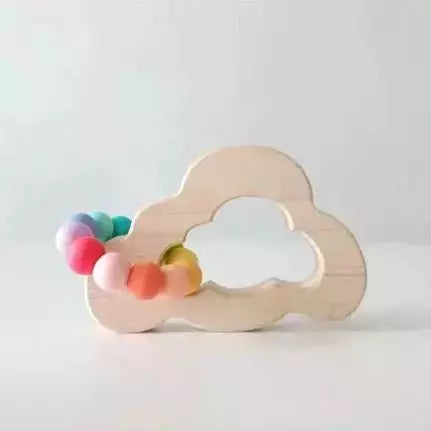 Bannor Toys Cloud Grasping Wooden Baby Toy with Teething Beads Baby Toys Bannor Toys Confetti  