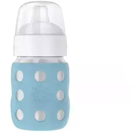 Lifefactory 8oz Stainless Steel Baby Bottle with Soft Silicone Sippy Spout Bottles & Sippies Lifefactory Denim  