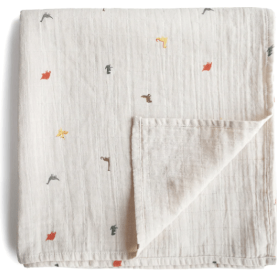 Mushie Muslin Swaddle Blanket Swaddles & Blankets Mushie Dinosaurs  