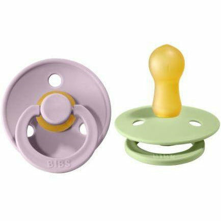 BIBS USA- Natural Rubber Pacifier 2 Pack - Pistachio/Dusty Lilac Pacifiers and Teething BIBS USA   