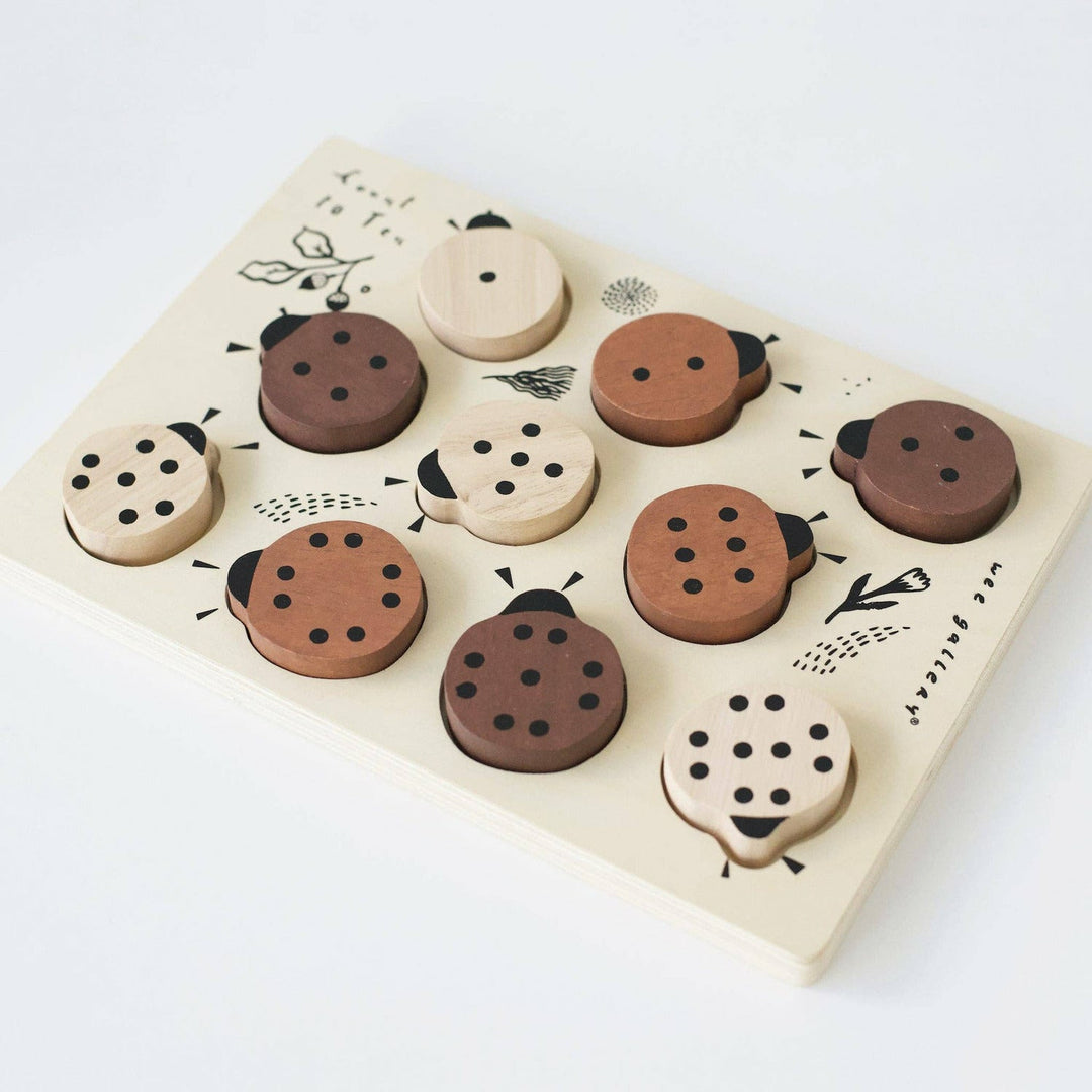 Wee Gallery Wooden Tray Puzzle - Count to 10 Ladybugs Wooden Toys Wee Gallery   