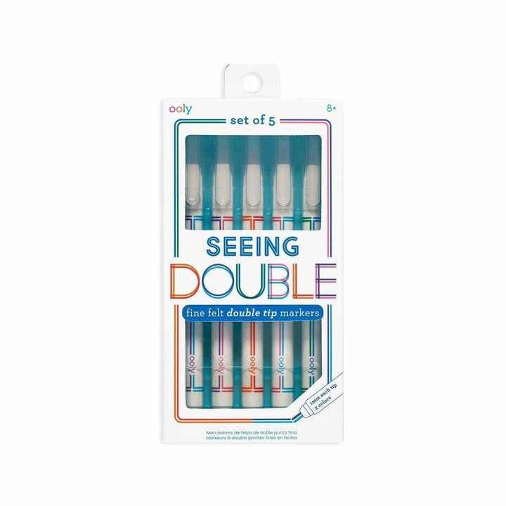 Ooly Seeing Double Fine Felt DoubleTip Markers - Set of 5 Markers Ooly   