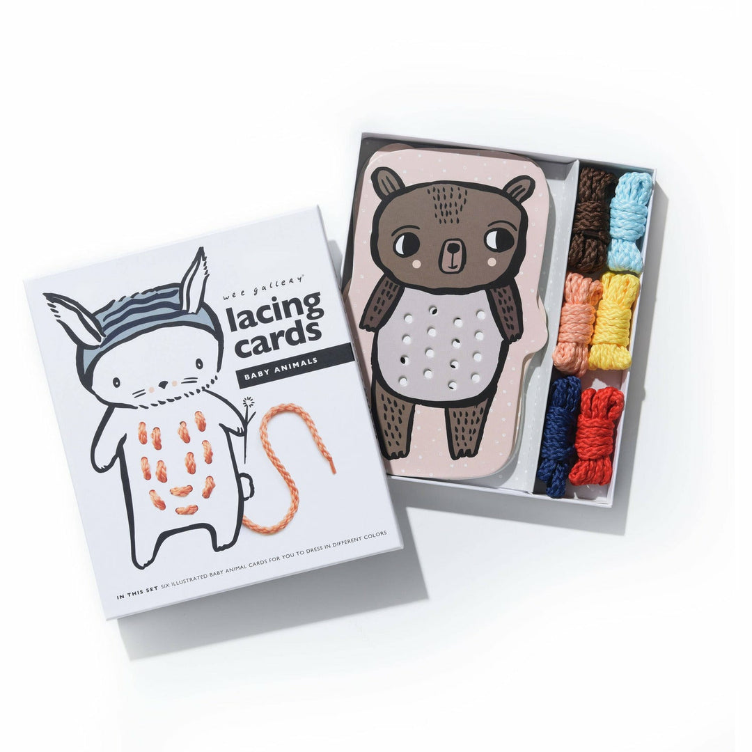 Wee Gallery Lacing Cards -Baby Animals Puzzle and Educational Wee Gallery   