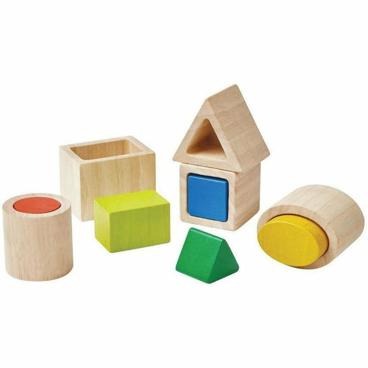 Plan Toys Geo Matching Blocks Wooden Toys Plan Toys   